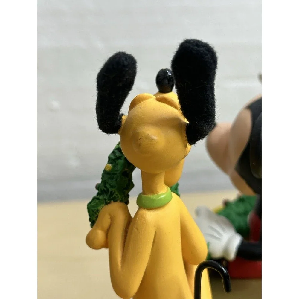 Disney Mickey Mouse & Pluto Garland Christmas Stocking Holder Hanger Vintage